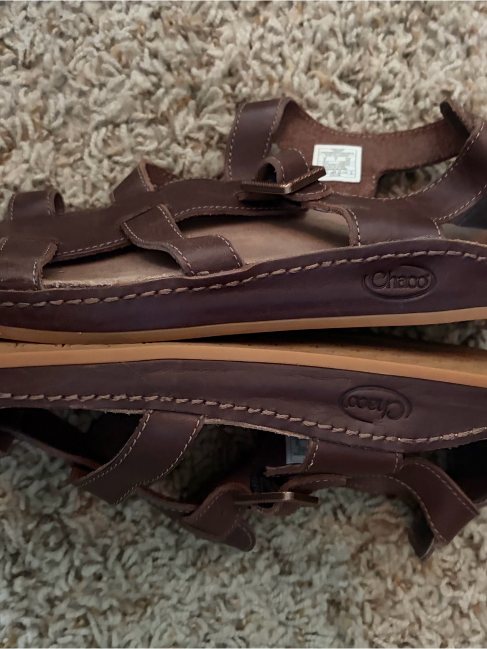 Women Brown Leather Chaco  Strappy Sandals, size 9 - Picture 4 of 6
